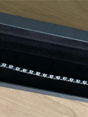 Concerto 14.23 T.g.w Created Sapphire Sterling Silver Bracelet NEW in box